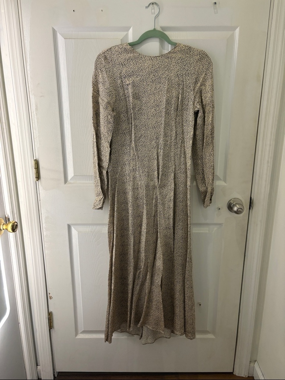 Zara Beige Speckle Long Sleeve Maxi Dress